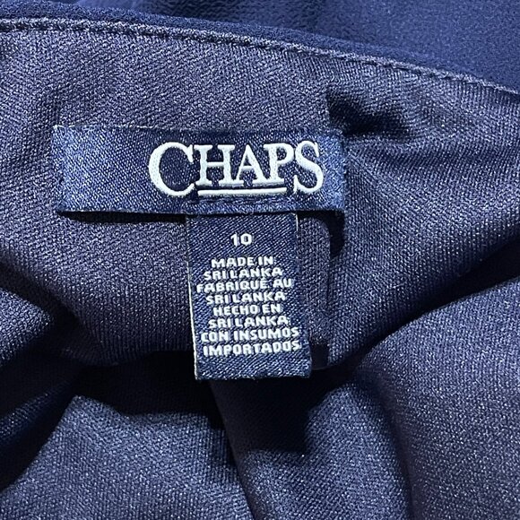 VTG Chaps Shift Dress Party Cocktail Navy Blue Sequined Size 10 - Picture 8 of 10